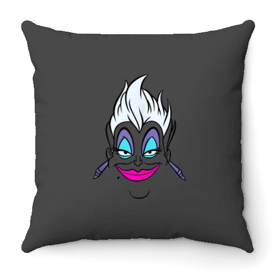 disneys Villains Ursula Big Villain Energy Retro Portrait Throw Pillows