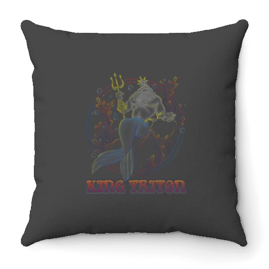 Disney The Little Mermaid King Triton Coral Circle Throne Throw Pillows