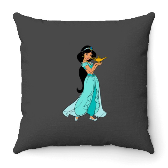 Disney Aladdin Princess Jasmine and Magic Lamp 90s Throw Pillows