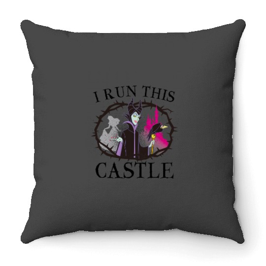 Disney Sleeping Beauty Maleficent Runs This Castle Throw Pillows