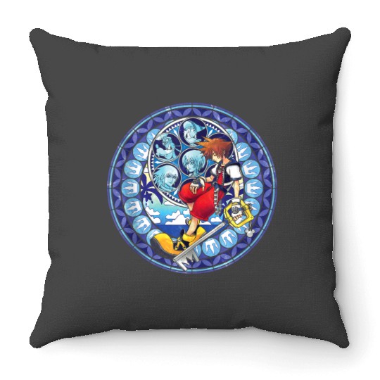 Disneys Kingdom Hearts Sora Stained Glass Throw Pillows