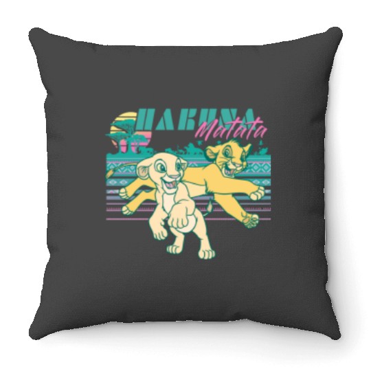 Disney Lion King Retro Simba Nala 90s Hakuna Matata Throw Pillows