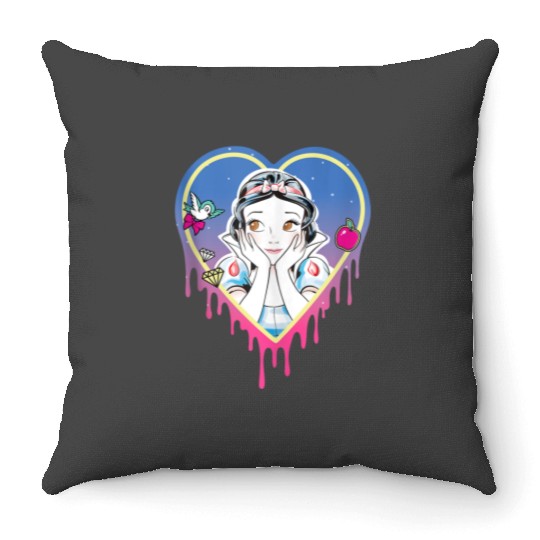 Disneys Princess Snow White Pretty Heart Drips Throw Pillows