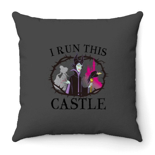 Disney Sleeping Beauty Maleficent Runs This Castle Throw Pillows