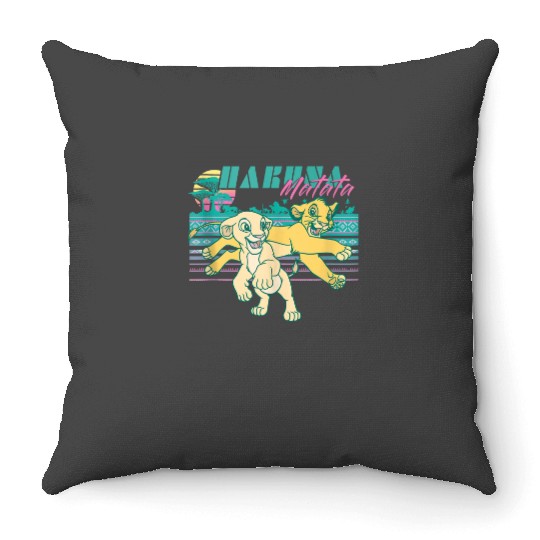 Disney Lion King Retro Simba Nala 90s Hakuna Matata Throw Pillows