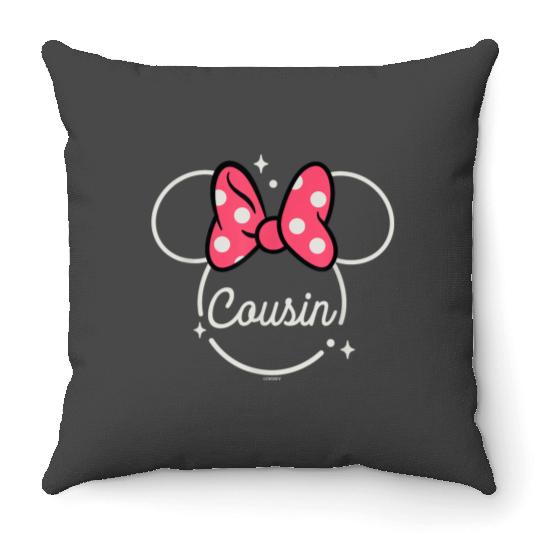Disney Minnie Mouse Cousin Head Icon Magic Family Trip gifts trends Throw Pillows