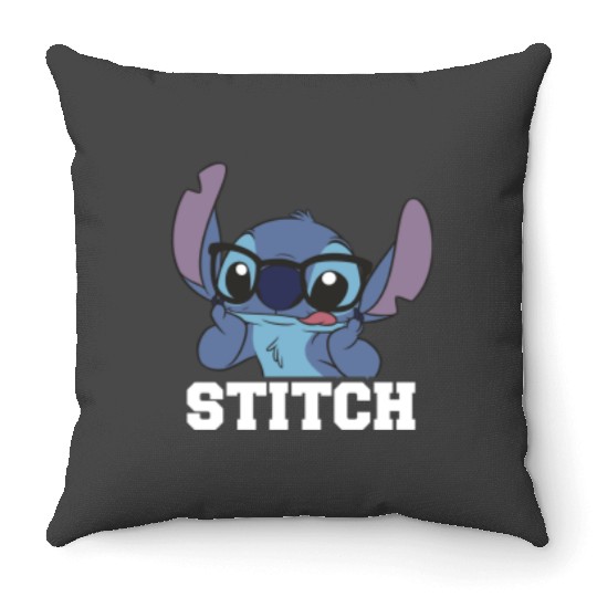 Disney Lilo Stitch Nerdy Stitch Portrait Throw Pillows