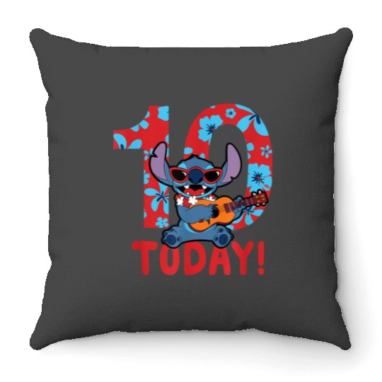 Trend Disney Lilo Stitch Tropical Birthday 10 Years Old Today Gifts Throw Pillows