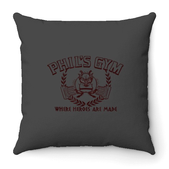 Disney Hercules Phil's Gym Where Heroes Are Made Throw Pillows