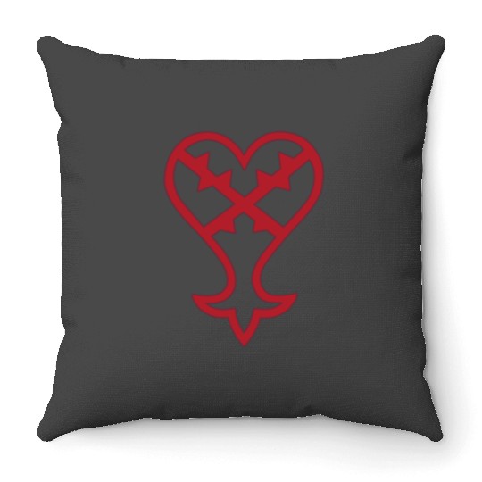 Disneys Kingdom Hearts Classic Evil Heartless Big Chest Logo Throw Pillows