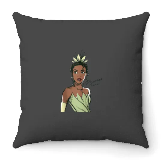 Disney The Princess The Frog Princess Tiana Sketch Throw Pillows