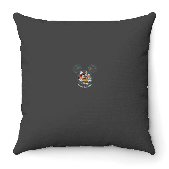 Disney Mickey Friends Fireworks Vacation Family Trip 2024 Throw Pillows