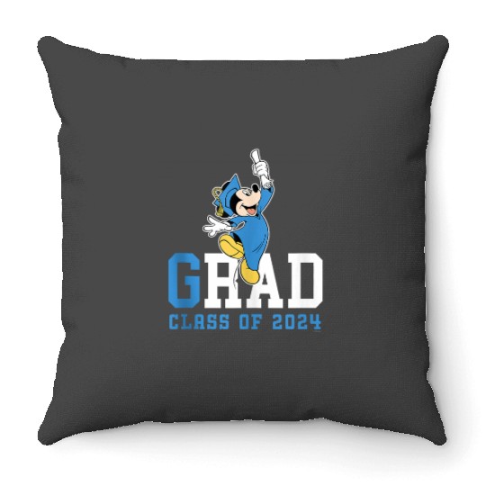 Disney Mickey Mouse 2024 Graduation Class of 24 Rad Grad Throw Pillows