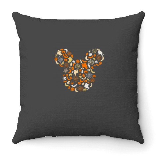Disney Mickey Mouse Halloween Ghosts Pumpkins Spiders Throw Pillows