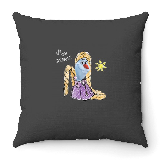 Disney Olaf Presents Tangled Rapunzel We Got Dre Throw Pillows