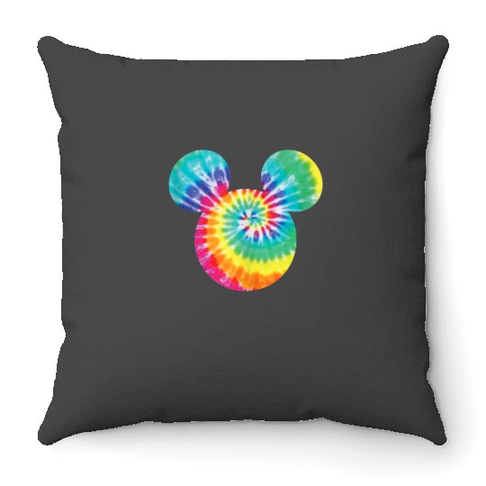 Disney Mickey Mouse Icon Rainbow TieDye Throw Pillows