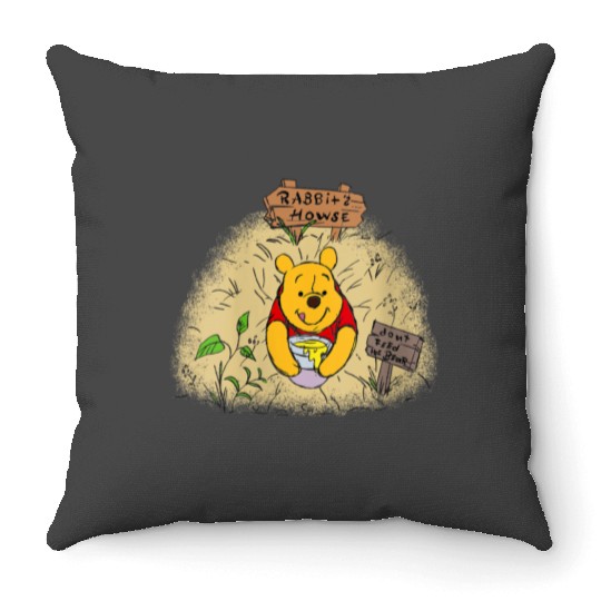 Disneyss Winnie The Pooh Rabbits House Dont Feed The Bear Throw Pillows