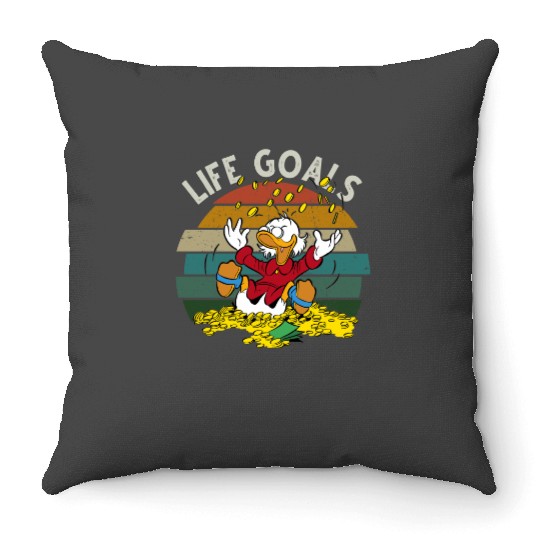 Retro Disney Ducktales Scrooge Goals McDuck Duck Tales Portrait  Vintage Style  Family Matching Tee Cool Gift Ideas Men Women Throw Pillows