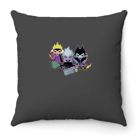 Disney Villains Chibi Dont Call Us Cute Throw Pillows