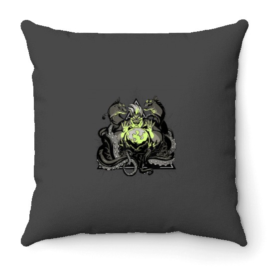 Disney Villains Ursula Crystal Ball Comic Style Throw Pillows