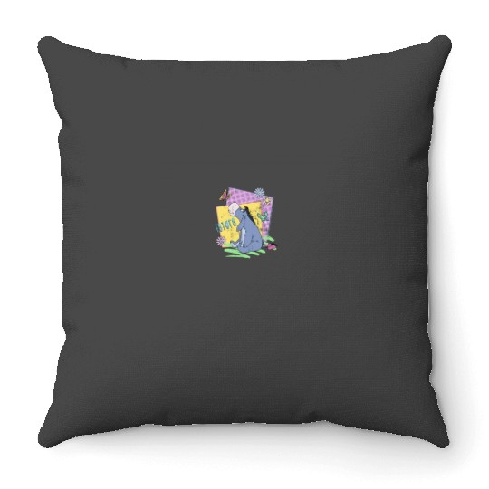 Disney Winnie The Pooh Eeyore Retro Butterflies Poster Throw Pillows