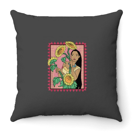 Disney Pocahontas Sunflowers Movie Still Throw Pillows