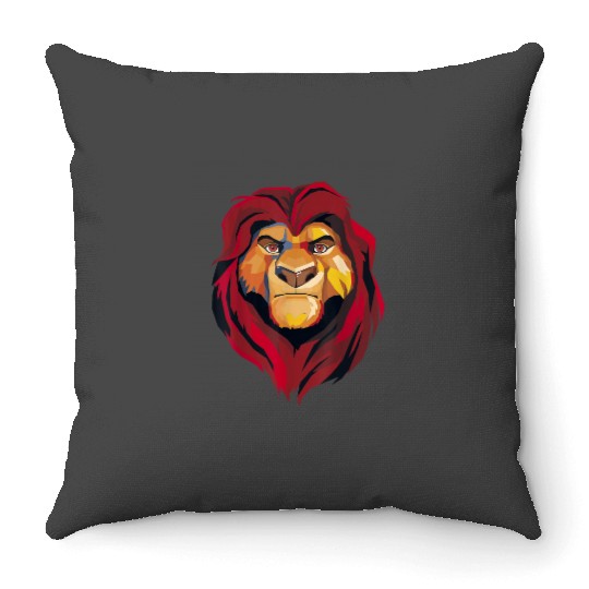 Disney The Lion King Mufasa Artistic Painted Por Throw Pillows