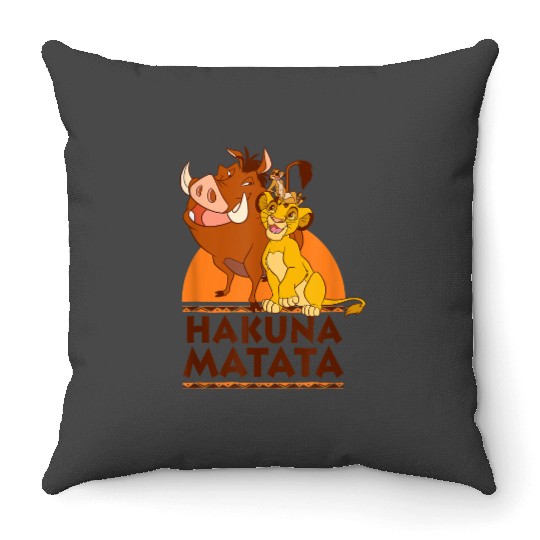 Disney The Lion King Hakuna Matata Simba Timon Pumbaa Shot gifts  Throw Pillows