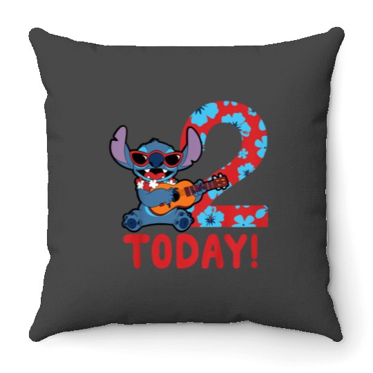 Kids Disney Lilo Stitch Tropical Birthday 2 Years Old Today gifts  Throw Pillows