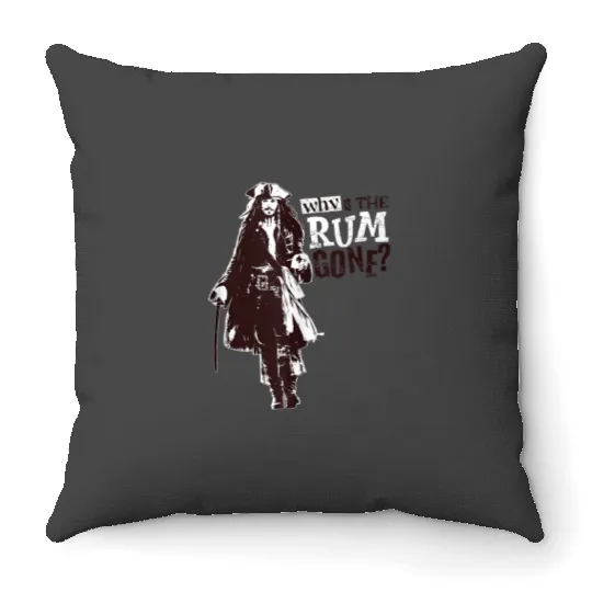 Disney Pirates of the Caribbean Jack Why Is The Rum Gone Throw Pillows