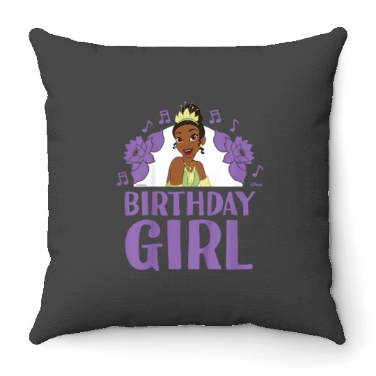 Kids Disney Princess - Tiana Birthday Girl gifts  Throw Pillows