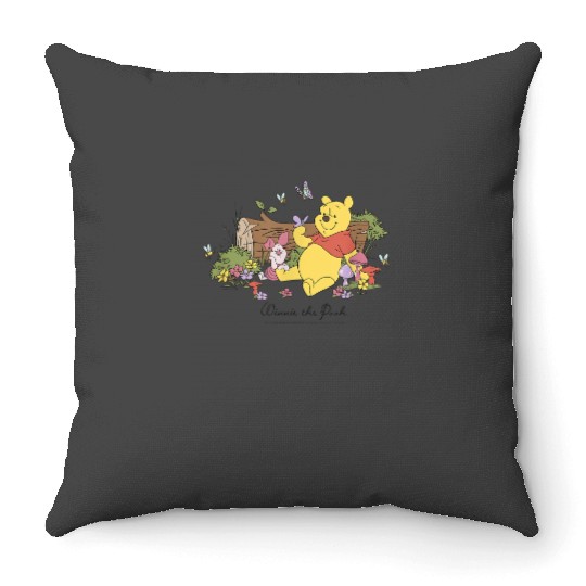 Disney Winnie The Pooh Piglet And Pooh Floral Bu Throw Pillows