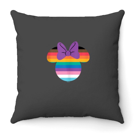 Disney Minnie Mouse Pride Inclusive Rainbow Head Icon Fill Throw Pillows
