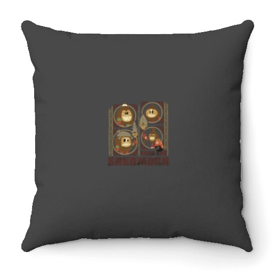 Disneyss Moana Fear The Kakamora Tiki Style Group Portrait Throw Pillows