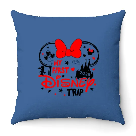 My First Disney Trip Minnie Mouse - Disney Trip Throw Pillows
