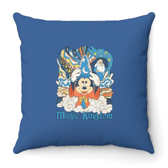 Disney Fantasia Sorcerer Mickey Mouse Throw Pillows, Magic Wizard Throw Pillows