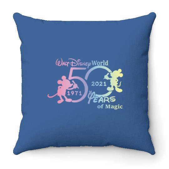 1971-2022 Dw 50th Anniversary Throw Pillows, Disney World 50th Anniversary Throw Pillows