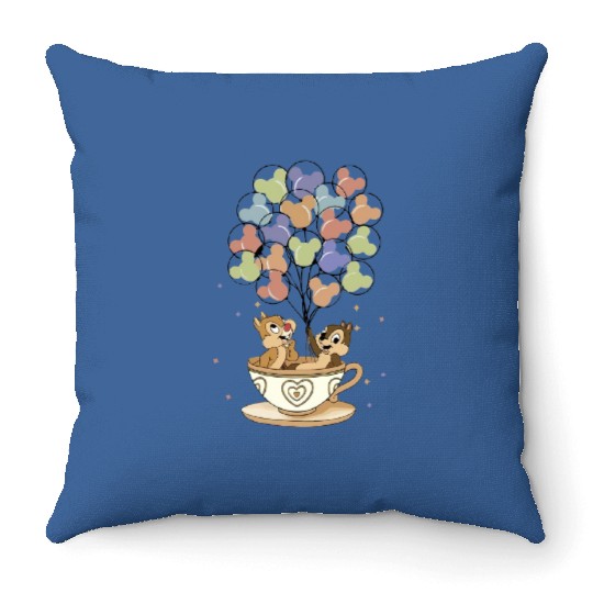Disney Chip And Dale Teacup Balloons Throw Pillows, Double Trouble Throw Pillows