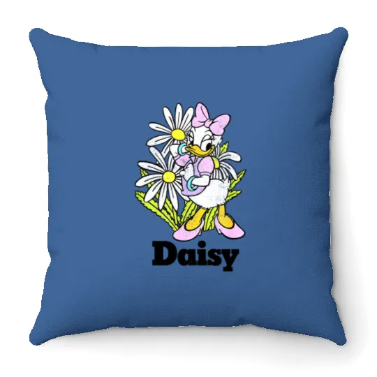 Vintage Disney Daisy Floral Throw Pillows, Daisy Duck Disney Throw Pillows