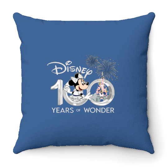 Minnie Mouse Throw Pillows, Disney 100 Years of Wonder Throw Pillows Throw Pillows, Disneyland 2023 Throw Pillows