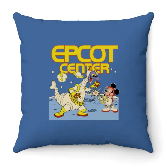 Epcot Vintage Figment Astronaut Mickey Throw Pillows 1982 Vintage Look Unisex Throw Pillows