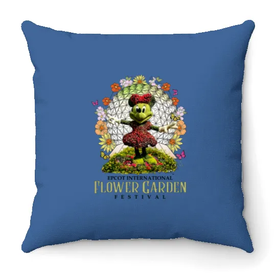 Disney Epcot International Flower and Garden Festival 2023 Throw Pillows, Let The Magic Blossom Disney Throw Pillows