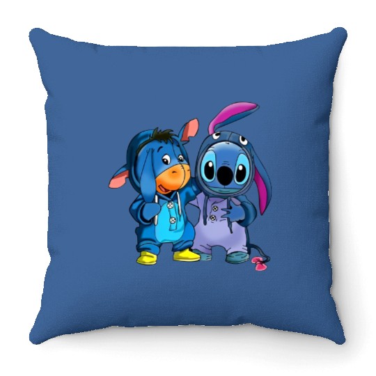 Disney Eeyore and Stitch Friends Lilo and Stitch Matching Throw Pillows, Disney World Throw Pillows