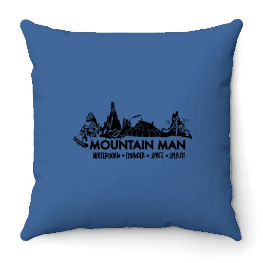 Mountain Man Disney World Throw Pillows, Disney World Throw Pillows, Space Mountain Throw Pillows, Splash Mountain Throw Pillows