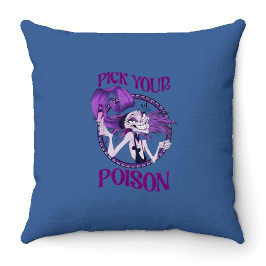 Retro Yzma Pick Your Poison Throw Pillows / The Emperor's New Groove Disney Villains Throw Pillows
