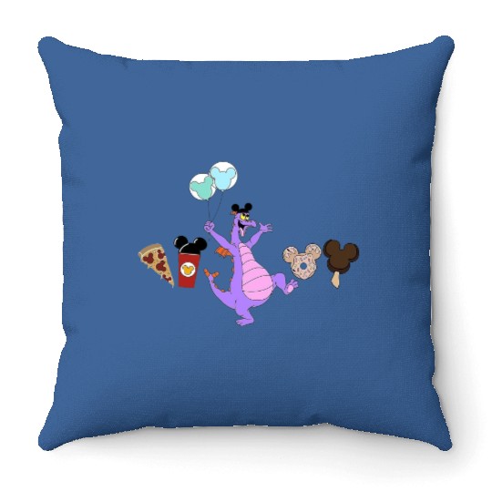 Figment Disney Snacks Throw Pillows, Disney Mode Throw Pillows, Disney Snacks Throw Pillows