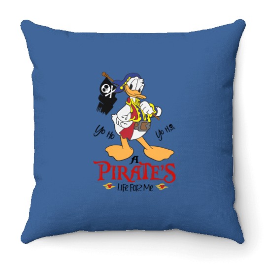 Vintage Donald Duck Pirates Comfort Colors Throw Pillows, Disneyworld Throw Pillows