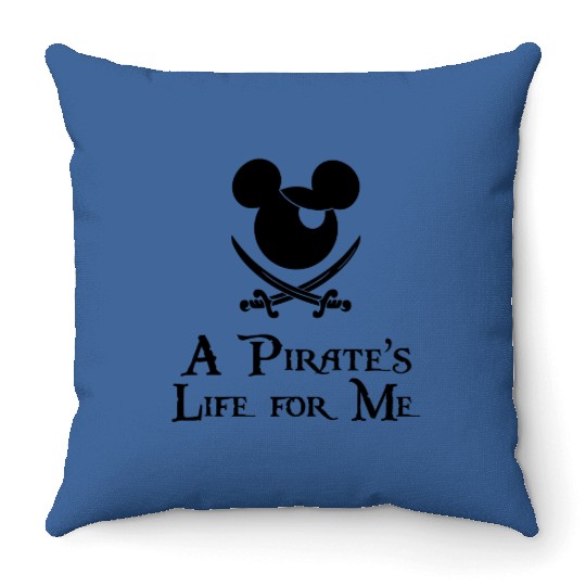 Mickey pirate's life for me Throw Pillows, Disney cruise Throw Pillows