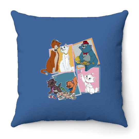 Disney Comfort colors Throw Pillows, Retro Disney Aristocats Throw Pillows