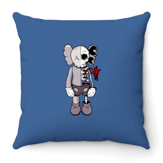 Kaws Throw Pillows, Kaw Throw Pillows, Kaws Throw Pillows, Kaw Clothing, Kaw with Heart